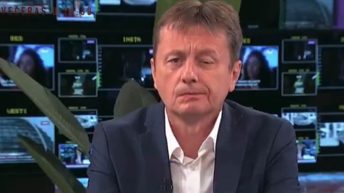 Moment Serbian minister suffers stroke live on air during TV interview