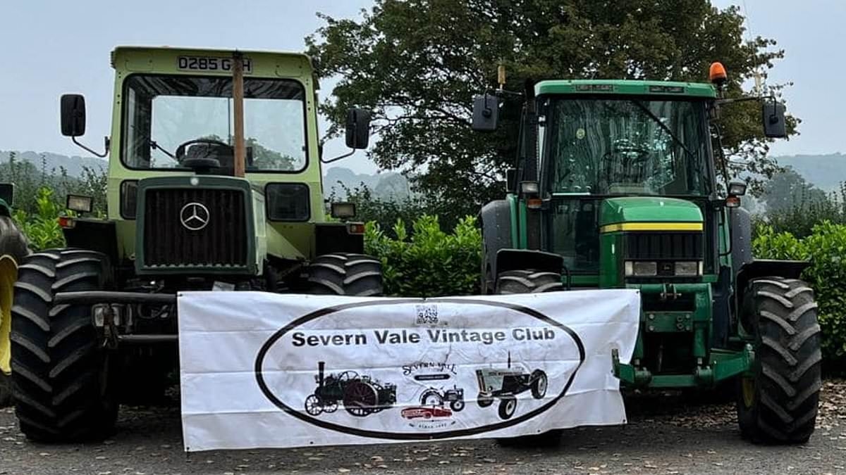Man in his 50s dies after tractor crashed into parked vehicles at vintage car show - as 'drink driver' is arrested