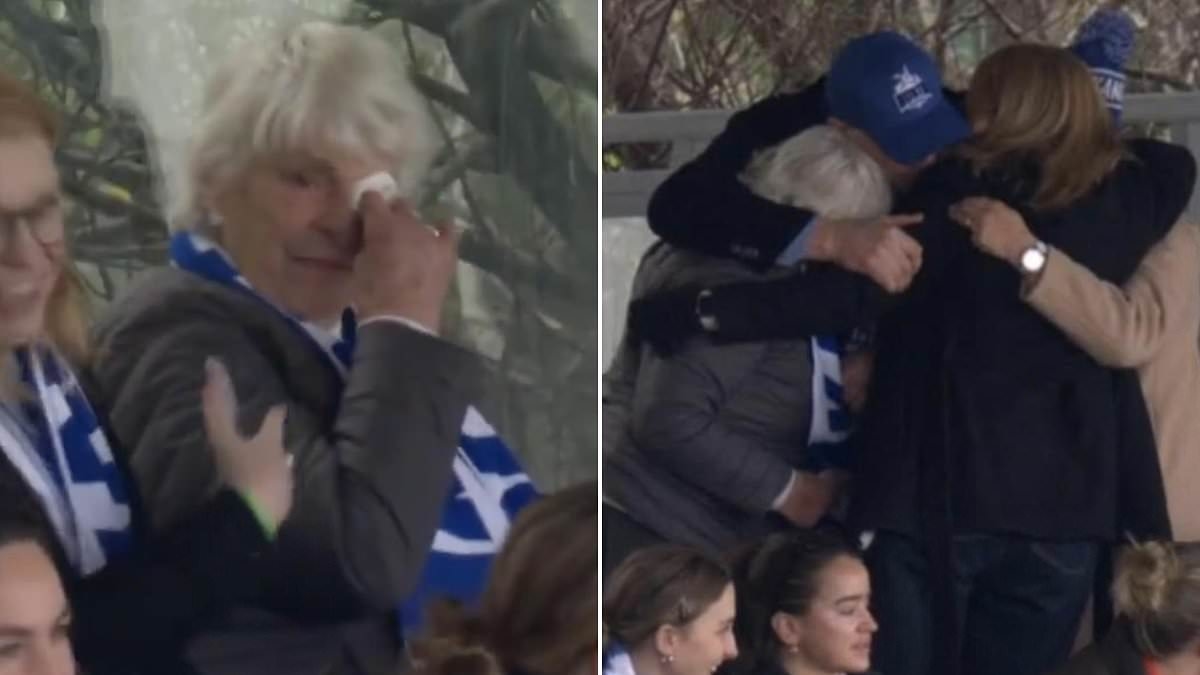 Heartwarming moment AFL star's grandmother breaks down in tears as North Melbourne suffer defeat by GWS Giants