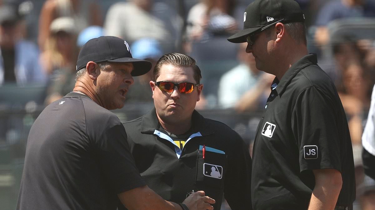 Yankees season slumps to new low as Aaron Boone is ejected AGAIN in explosive foul-mouthed outburst