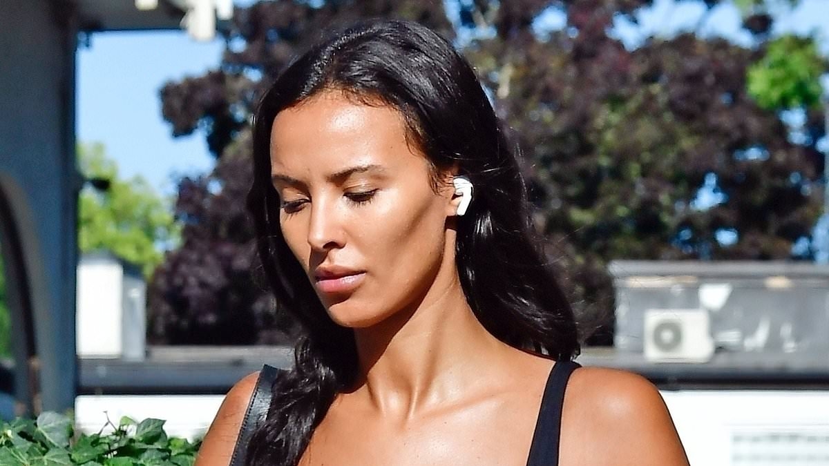 Maya Jama displays her jaw-dropping figure in a skintight unitard as she runs last minute errands before jetting off to Ibiza