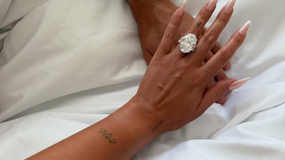 Cristiano Ronaldo and Georgina Rodríguez are engaged! Footballer's fiancee reveals GIANT diamond ring as she says 'in this and in all my lives'