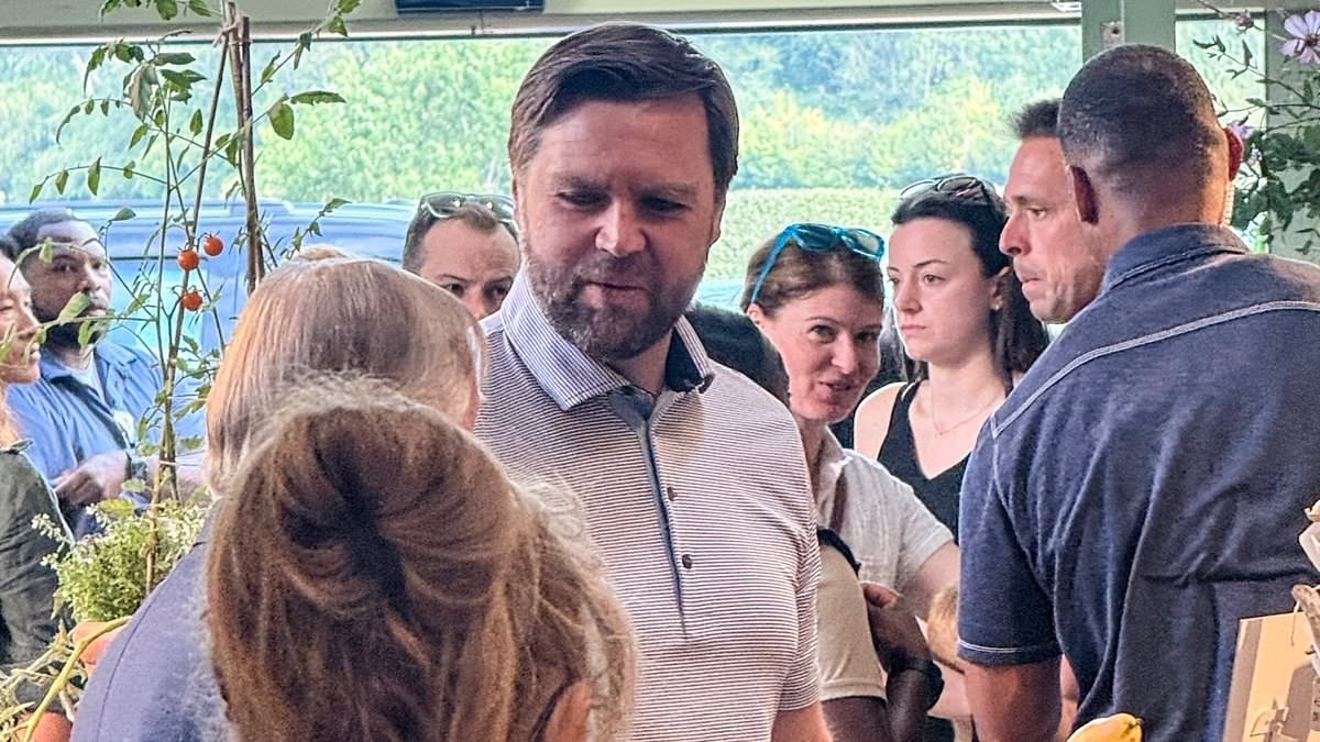 JD Vance visits posh Cotswolds farm shop Daylesford Organic as his huge security convoy annoys locals after sending countryside into lockdown