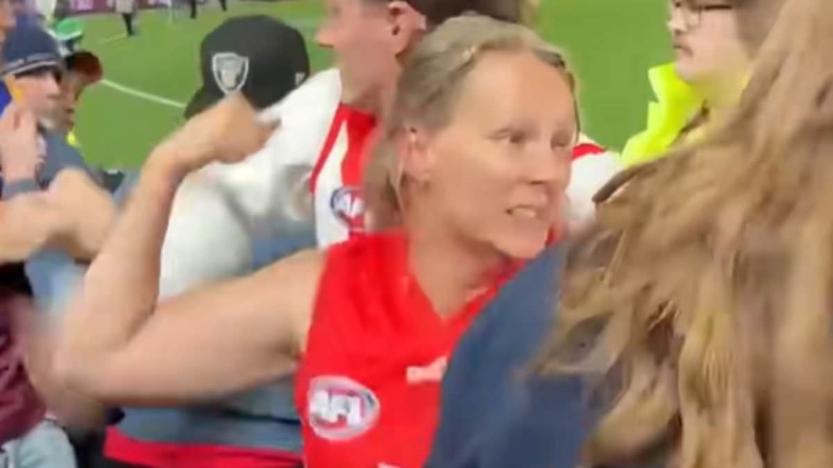 Shocking new footage of women fighting at footy game surfaces as radio star says brawling AFL fans get special treatment compared to soccer supporters