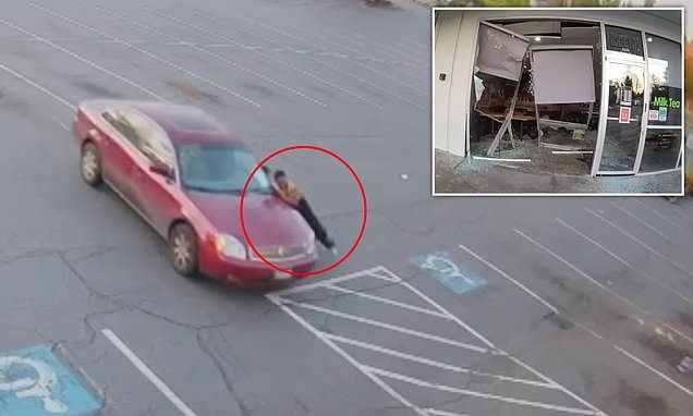 SUV's attempt to tow away broken down car ends with THREE spectacular disasters