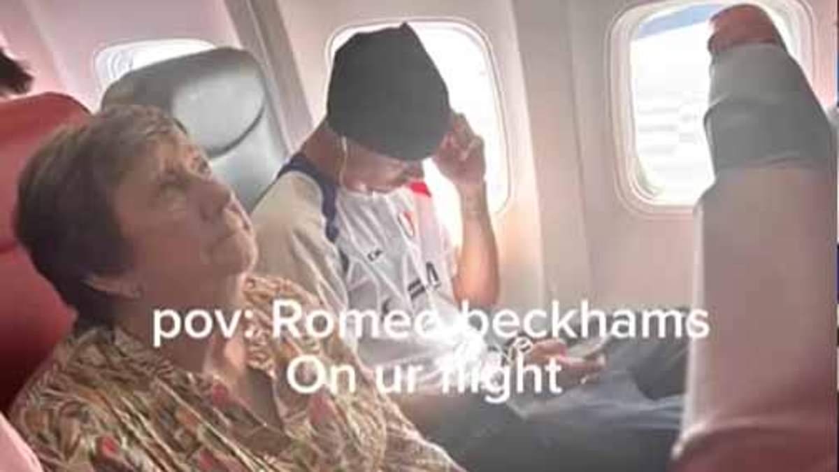 Romeo Beckham seen on budget Jet2 flight following his estranged brother Brooklyn's gratuitous show of wealth with lavish vow renewal