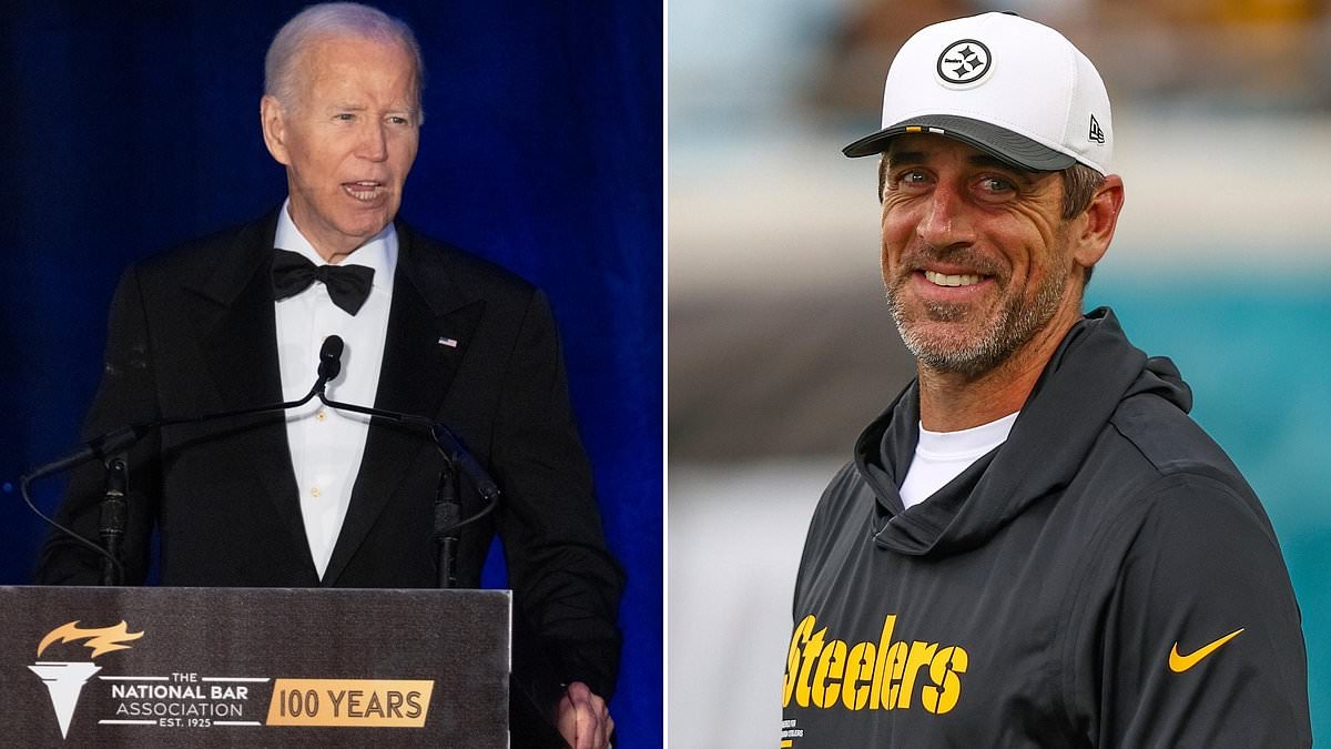 Aaron Rodgers mocks Joe Biden's mental decline when asked about his new Steelers teammates