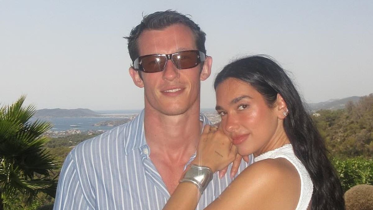 Dua Lipa turns heads in a racy cut-out dress as she cosies up to fiancé Callum Turner in sizzling holiday snaps