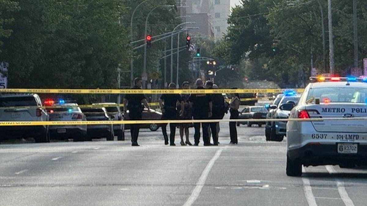 Children run for cover as gunman opens fire near bus stop