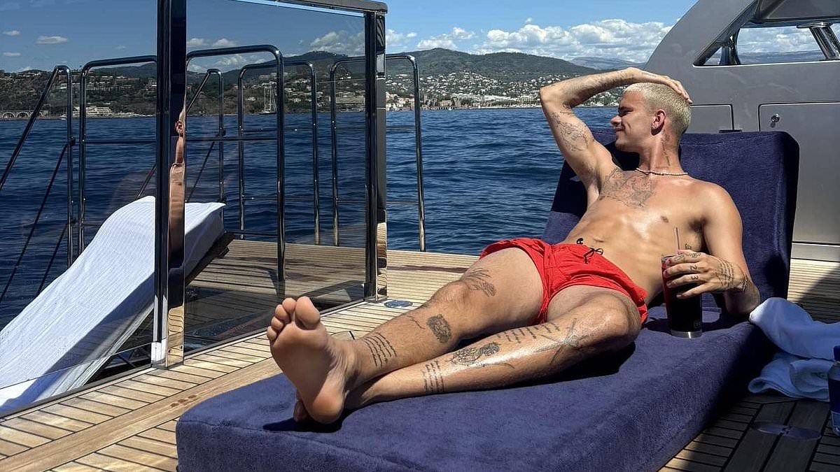 Shirtless Romeo Beckham shares pictures of himself in St Tropez with brother Cruz - after estranged sibling Brooklyn snubbed whole family from his vow renewal with Nicola Peltz