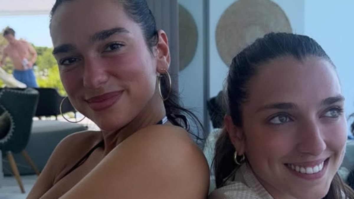 Dua Lipa recreates heartwarming childhood snap with her sister Rina during their sun-soaked getaway