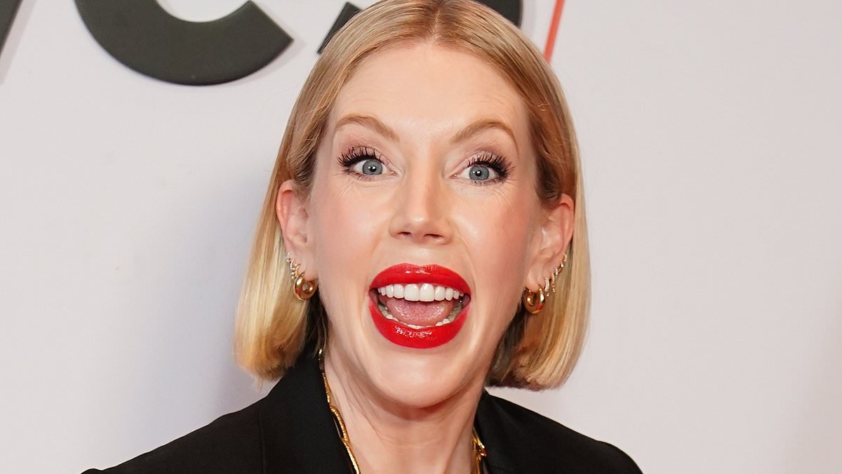 Pregnant Katherine Ryan flashes her baby bump in a cut out top and netted skirt as she leads the stars at The Real Housewives of London premiere