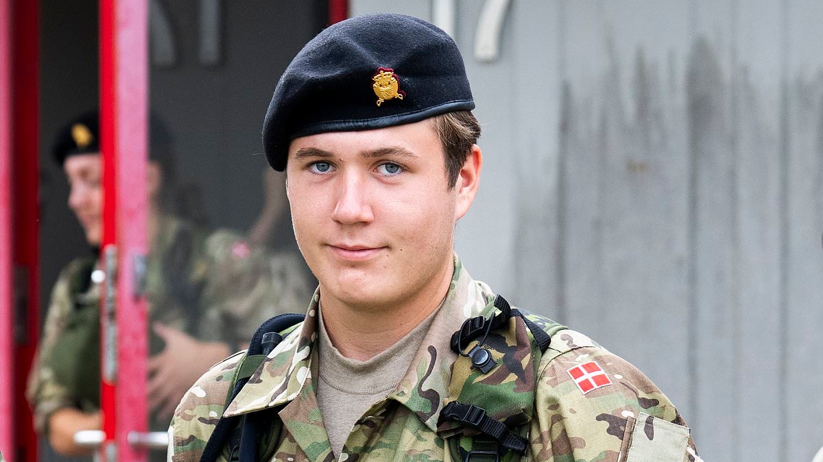 Europe's most eligible bachelor Crown Prince Christian of Denmark makes swoon-worthy appearance at military training after he was caught kissing mystery 'girlfriend' at music festival