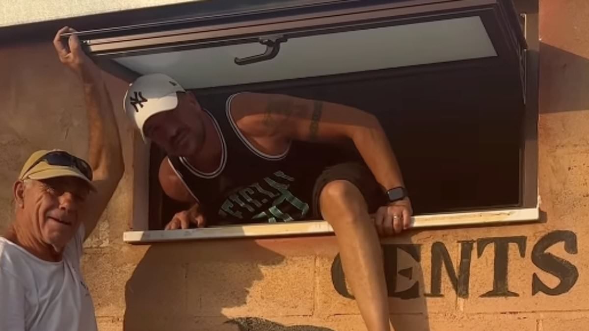 Peter Andre is labelled a 'hero' after clambering through a window to rescue son Theo, 8, from a locked toilet during family break in Cyprus
