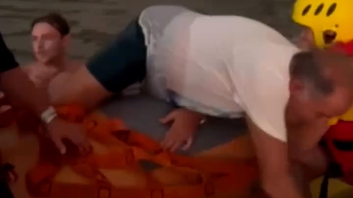Heart-stopping moment Greek locals rush to the sea and SWIM to rescue boats as they desperately try to escape wildfires&#38;#160;