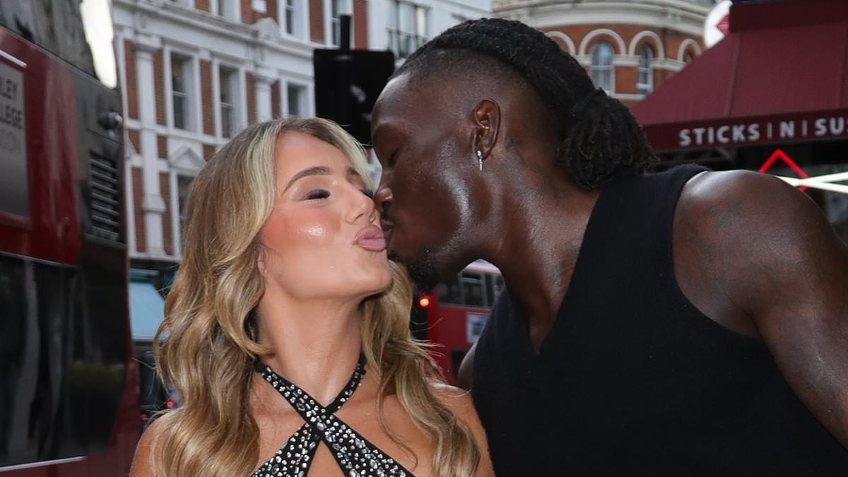 Love Island's Dejon and Megan put on a loved-up display as they join their glamorous co-stars at the boozy reunion party - after he broke his silence over 'exposé' book
