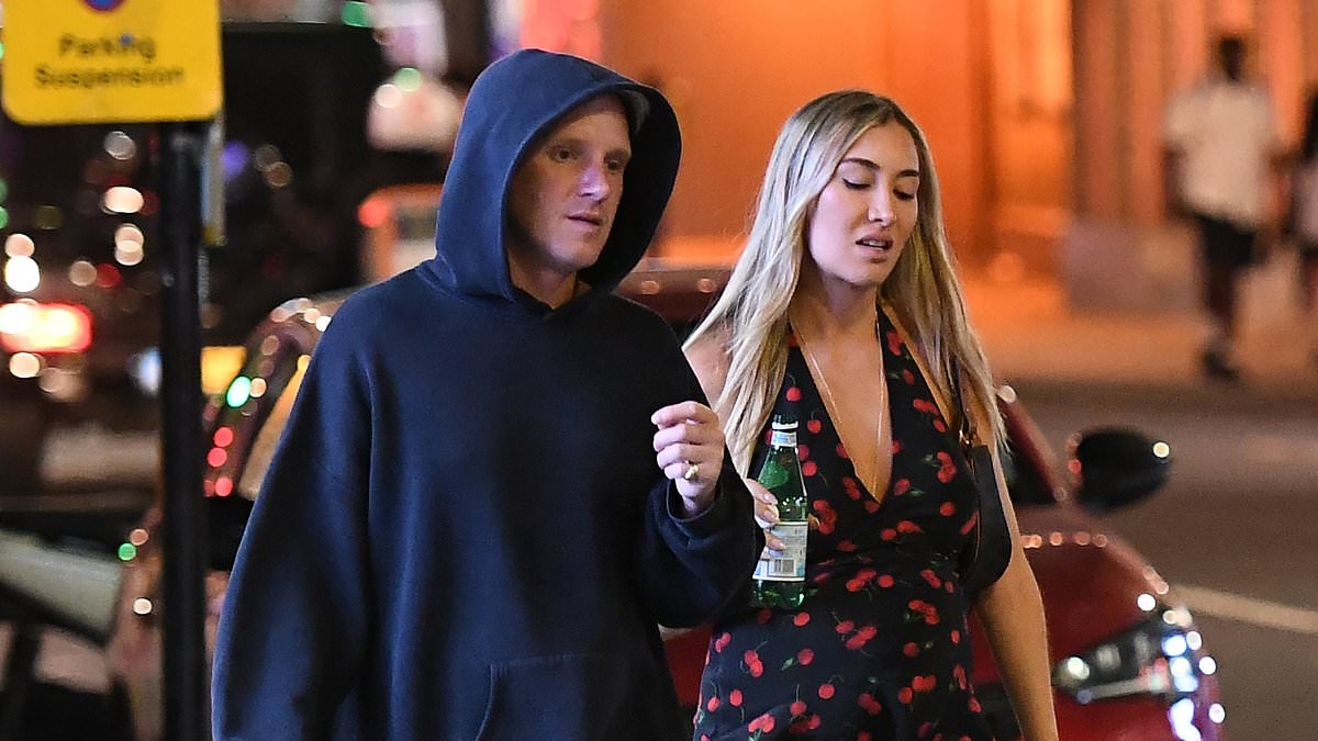 Jamie Laing and pregnant Sophie Habboo enjoy late night stroll in Notting Hill as she shows off her baby bump in summer dress