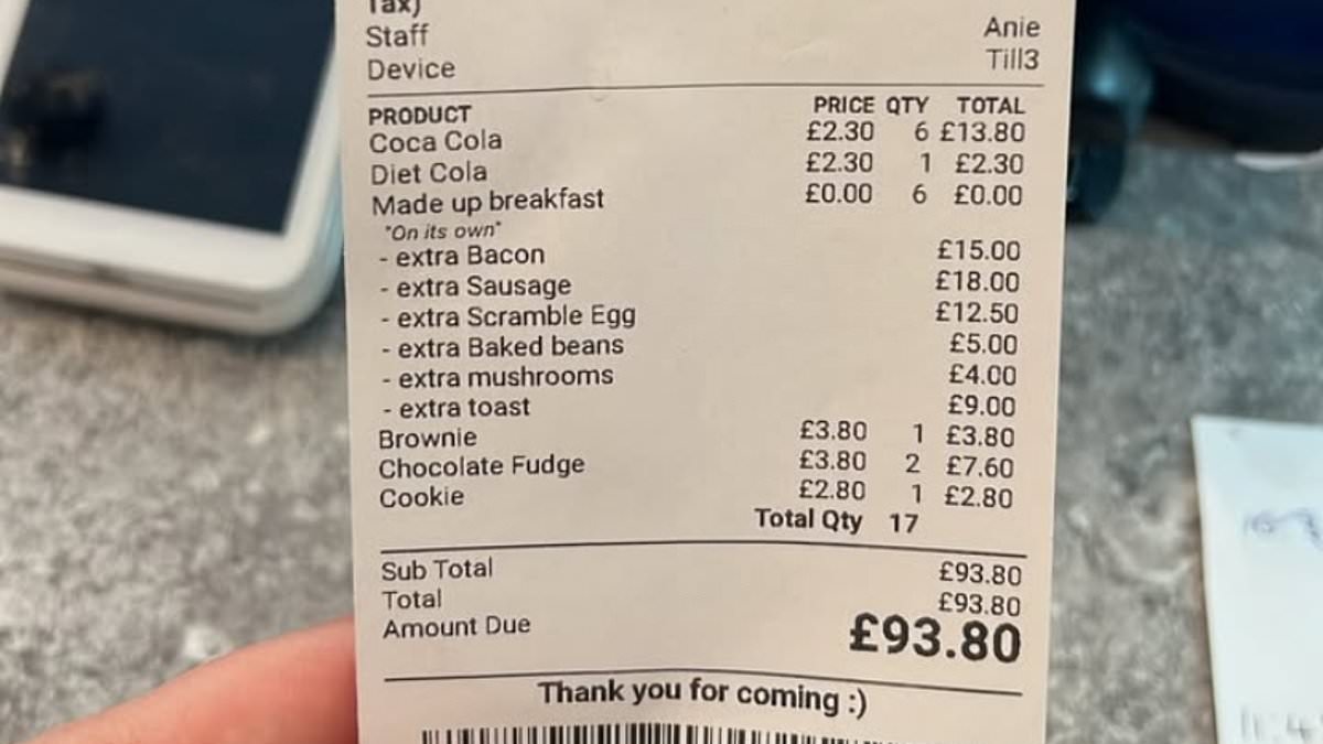 Dine and dash 'travellers' sprint out of riverside café with young child after gorging on £100 worth of fry-ups and cakes
