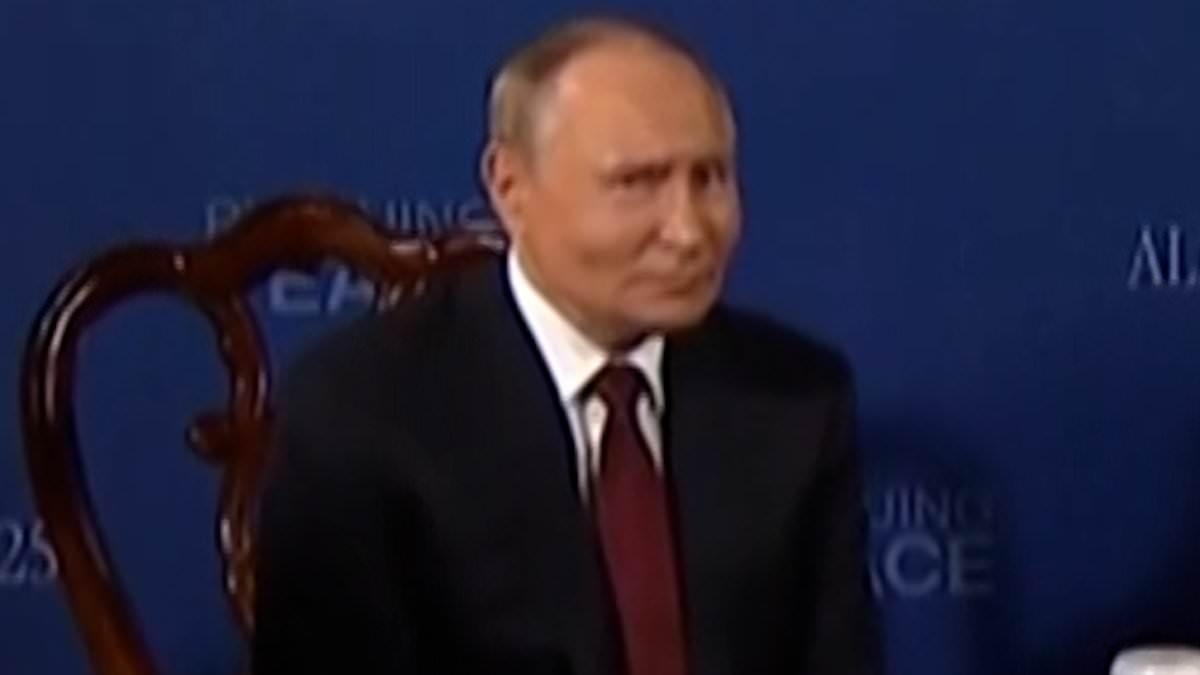 Chilling sight of Putin shaking his head and shouting over journalists as they demanded to know when he would 'stop killing civilians' in Ukraine