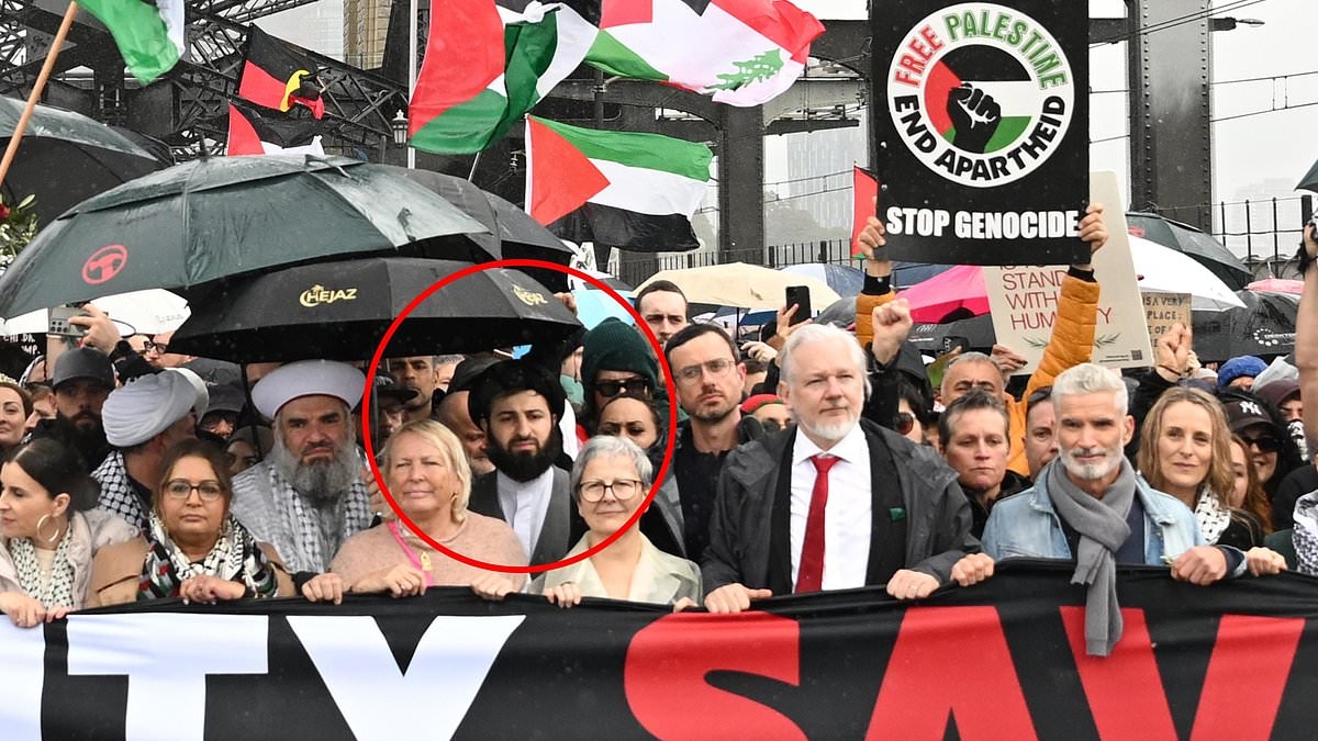 Controversial Hezbollah terror leader supporter spotted at the Harbour Bridge rally