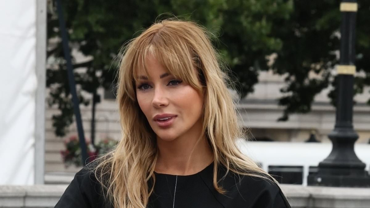 Olivia Attwood puts on a VERY leggy display in a black mini dress as she rubs shoulders with Cara Delevingne at Topshop's fashion event