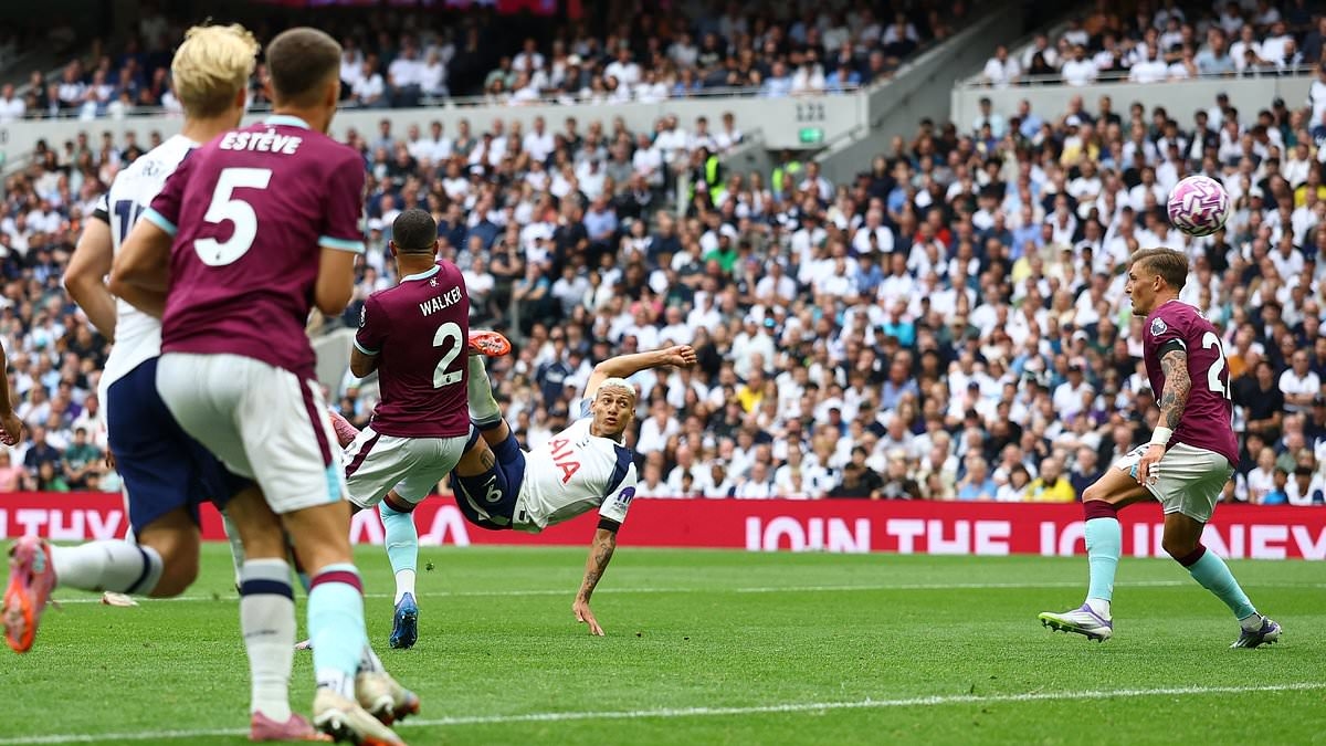 Richarlison scores 'goal of the season' contender with stunning overhead kick against Burnley - as fans hail 'legendary moment' for Spurs star