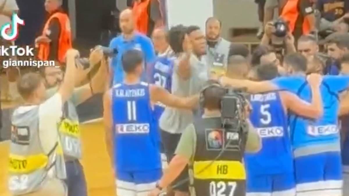 Bucks star Giannis Antetokounmpo smacks Greece national teammate on the head in bizarre viral video