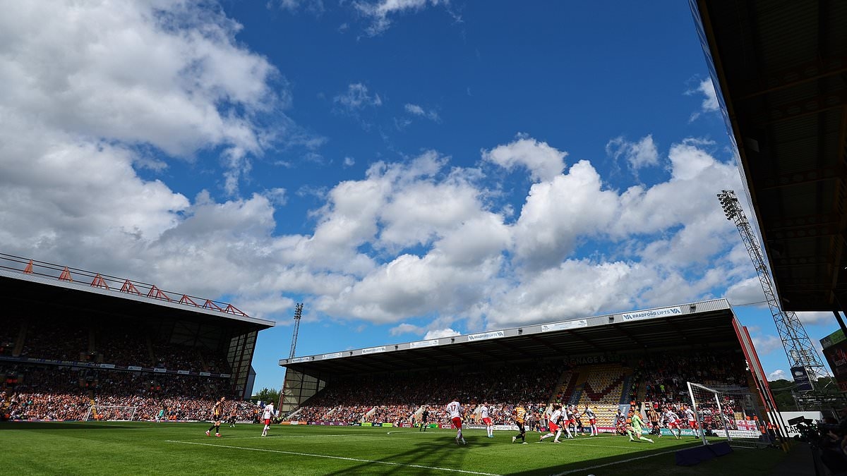 Football fan arrested for alleged racist abuse during League One fixture between Bradford City and Luton Town as clubs decide to hide affected player's identity