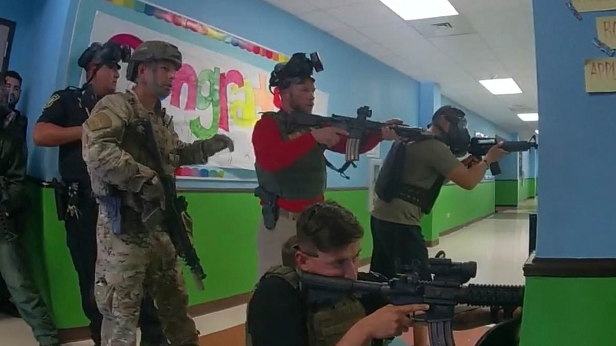 Heart-wrenching footage shows parents begging cops to storm elementary school in tense moments after gunman opened fire
