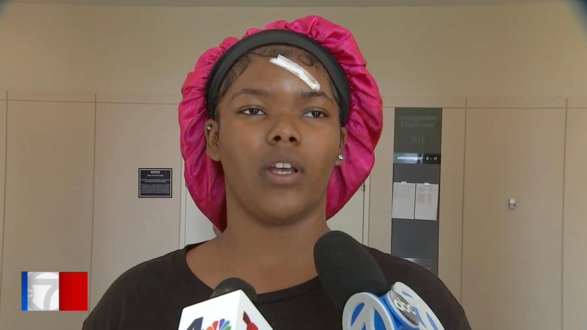 Mom, 35, whacks teen girl with a Stanley Cup at school gates as victim says 'I thought I was going to die'