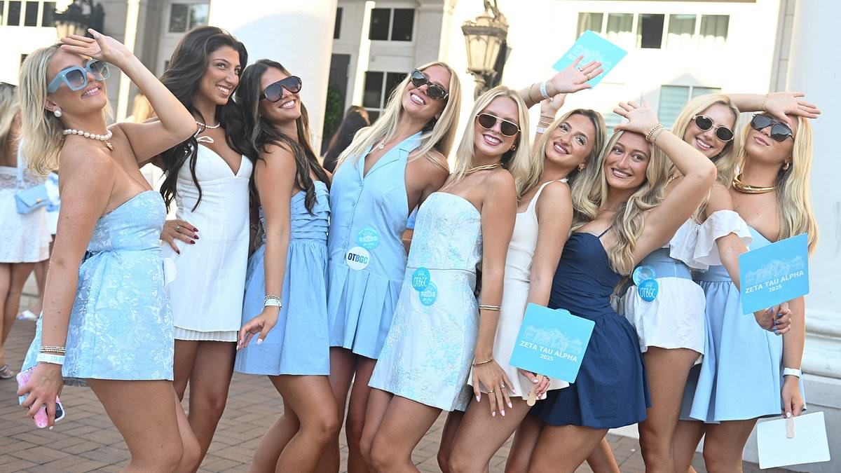 Bama Rush girls celebrate in the streets as they learn which sororities they got accepted into
