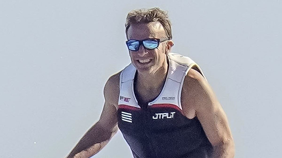 Le glow-up: Emmanuel Macron shows off Trump-style tan during White House summit after buff-looking French President was pictured jet-skiing on holiday