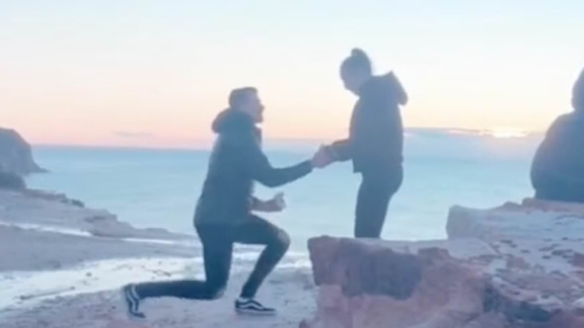 Girlband star reveals she's engaged to her long-term partner as she shares glimpse of romantic sunrise proposal and dazzling ring - eight months after suffering heartbreaking miscarriage