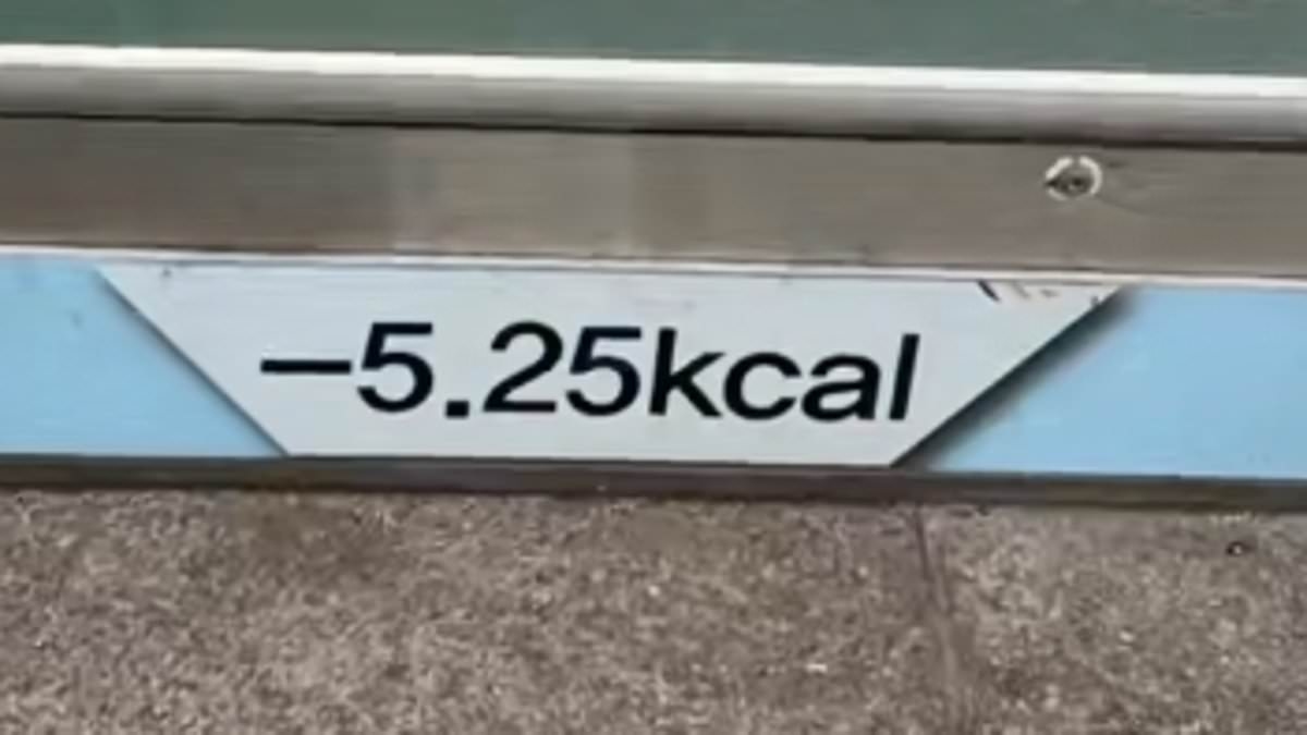 Labels showing calories you burn walking upstairs appear on public steps in Korea causing outrage as people say it will 'trigger eating disorders'