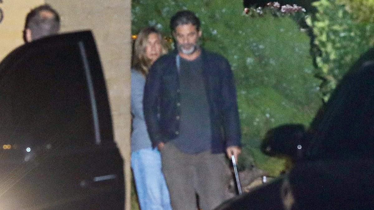 Jennifer Aniston is caught on romantic Malibu date with beau Jim Curtis as they dine with one of her Friends costars