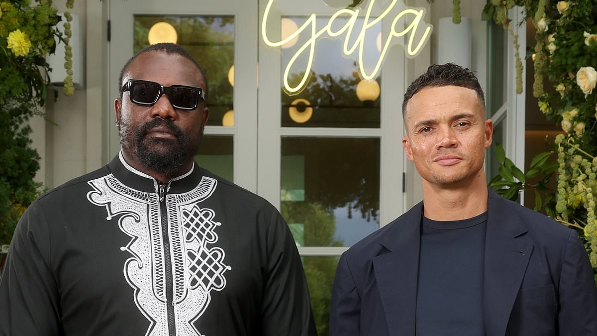 Jermaine Jenas makes rare public appearance following his BBC axe and marital split as he attends the GRM Gala after claiming the channel 'took away his life' amid sexting scandal