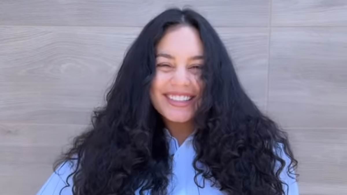 Vanessa Hudgens cradles her growing baby bump as she shows off 'mermaid' makeover