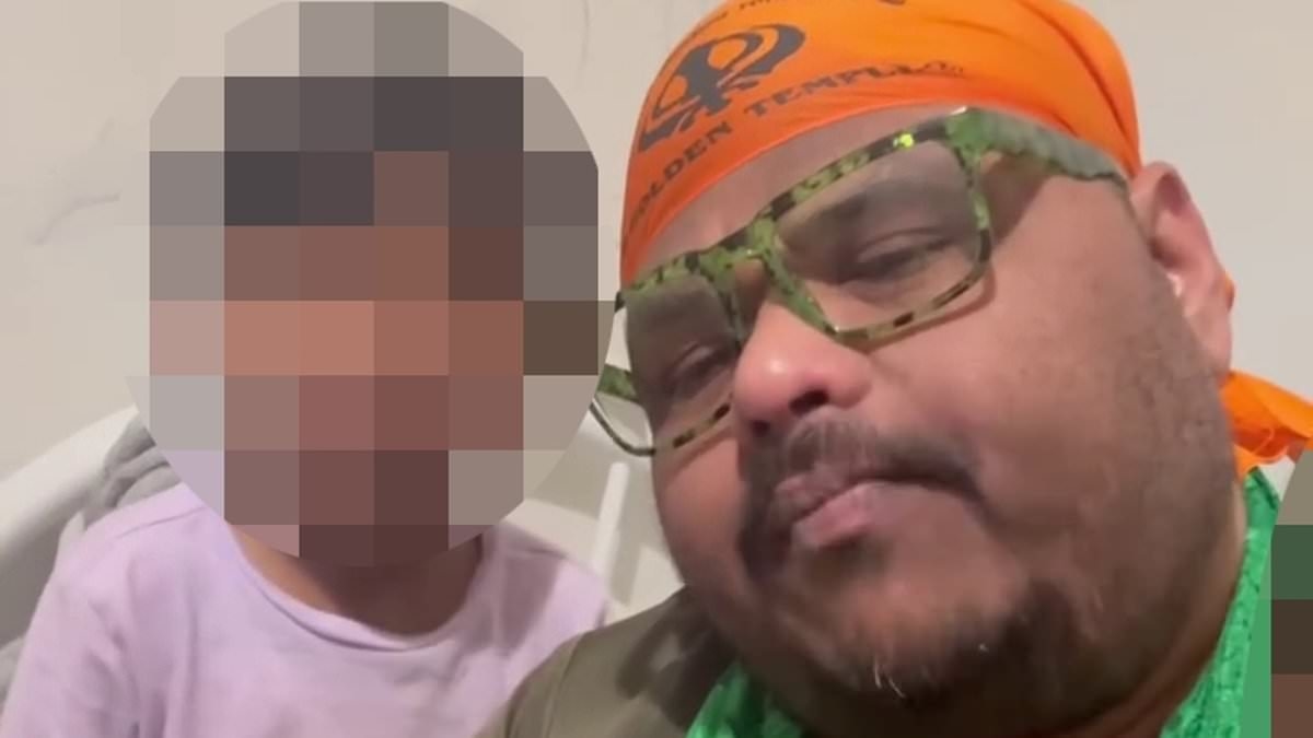 Chilling moment accused killer parades his kids for the camera just moments after he allegedly murdered their mum in the next room