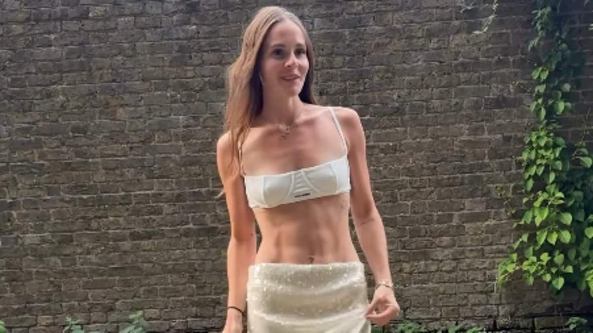 Holly Ramsay shows off her incredible abs in a white co-ord as she enters her 'bridal era' on weekend away ahead of Christmas wedding to Adam Peaty