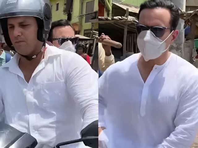Saif Ali Khan rides scooter in Mumbai days after stabbing attack, ahead of Netflix release