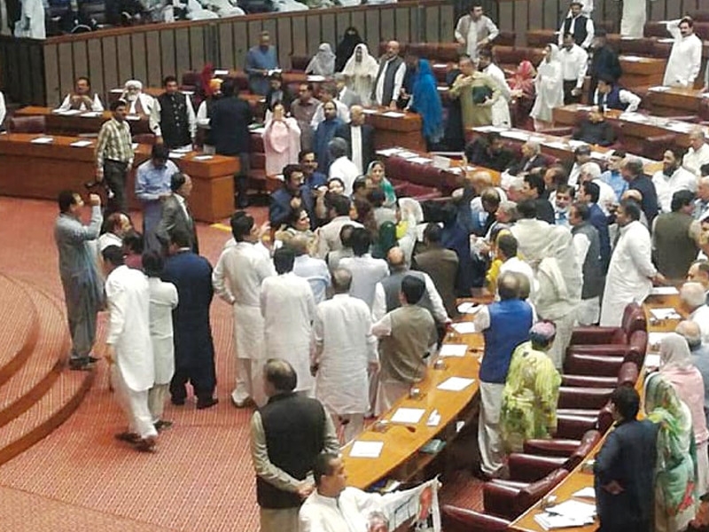 PTI protest overshadows proceedings