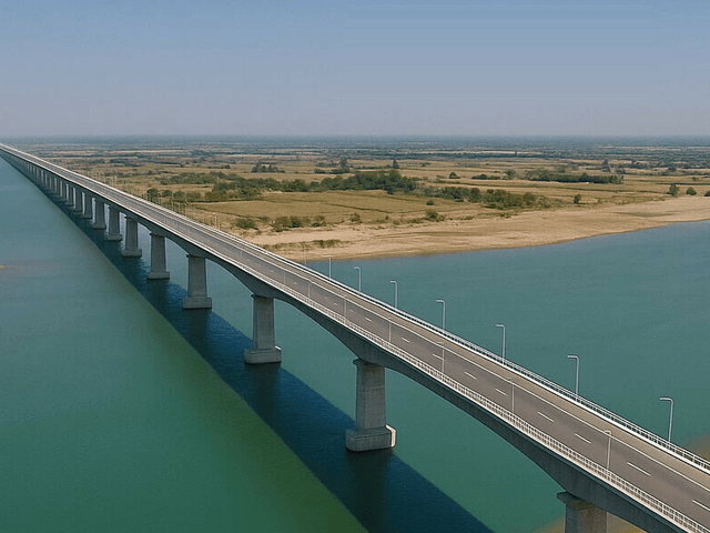 South Asia's longest 12.5km river bridge under construction in Sindh
