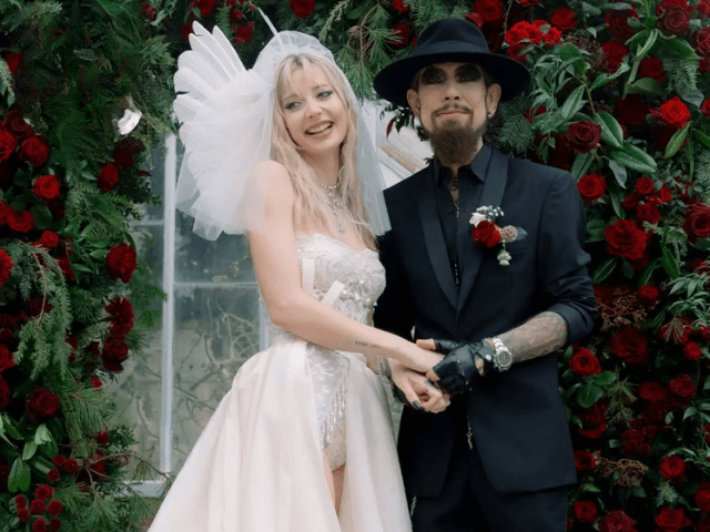 Former Red Hot Chili Peppers guitarist Dave Navarro marries Vanessa DuBasso in gothic castle wedding in Scotland