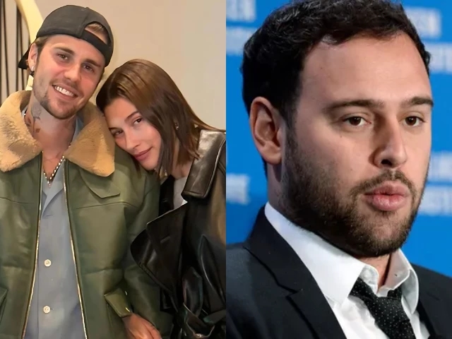 Hailey Bieber seemingly takes dig at Scooter Braun after ex manager praises Justin's new album