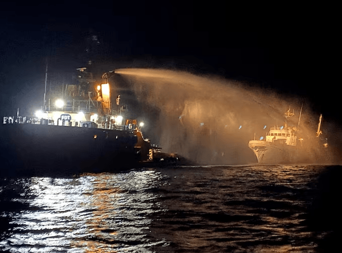 Aid ship bound for Gaza hit by drones, catches fire off Malta