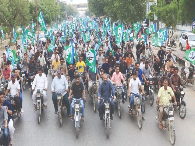 JI holds bike rally against 'corruption' in name of new number plates