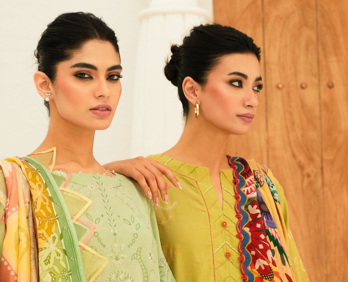 Misha Lakhani Unstitched Spring Summer 2025 Collection features radiant shades, intricate embroidery