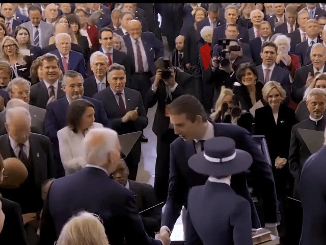 Watch: Barron Trump shakes Biden's hand at inauguration