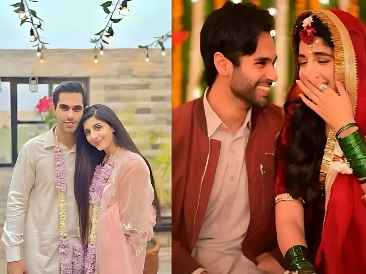 Mawra Hocane and Ameer Gilani share moments from 'baat pakki' and 'dholki'