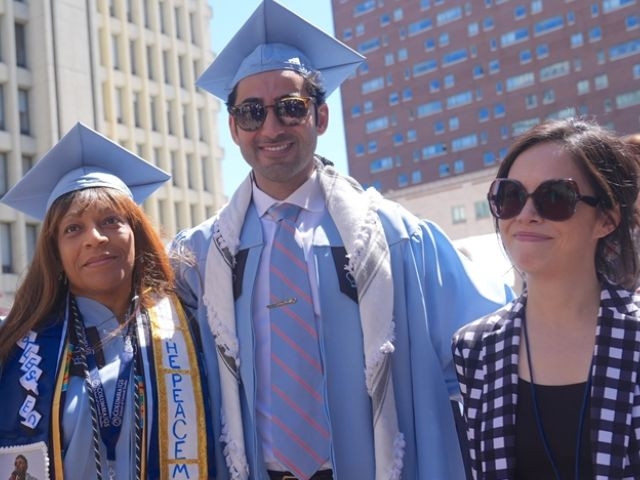 Palestinian student Mohsen Mahdawi freed from ICE custody graduates at Columbia
